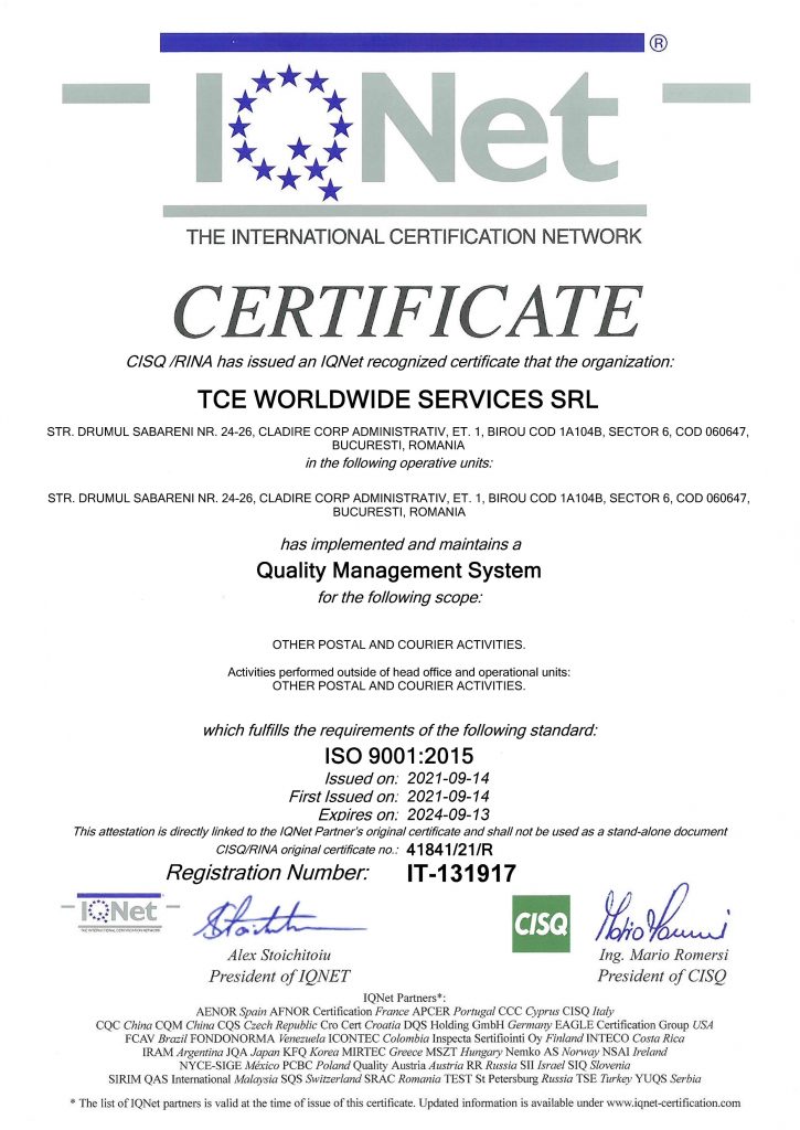 CERTIFICARE ISO TCE